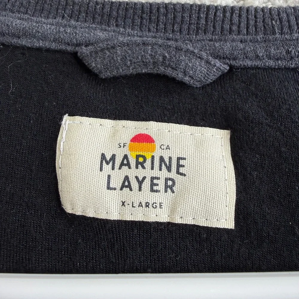 Marine Layer Mens Size XL Gray Long Sleeve Pocket Crewneck Sweatshirt Pullover